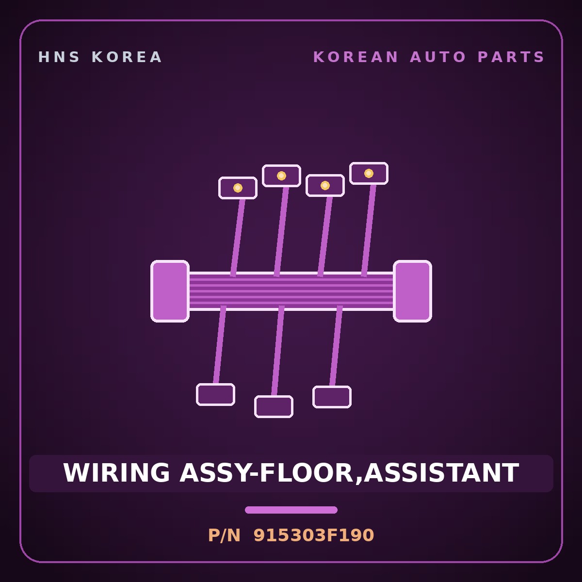 Genuine Mobis WIRING ASSY-FLOOR,ASSISTANT 915303F190 for Opirus 2006 HNS Parts Korea