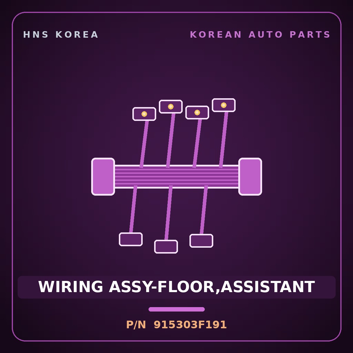 Genuine Mobis WIRING ASSY-FLOOR,ASSISTANT 915303F191 for Opirus 2006 HNS Parts Korea