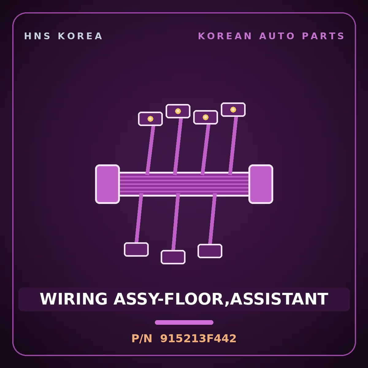 Genuine Mobis WIRING ASSY-FLOOR,ASSISTANT 915213F442 for Opirus 2006 HNS Parts Korea