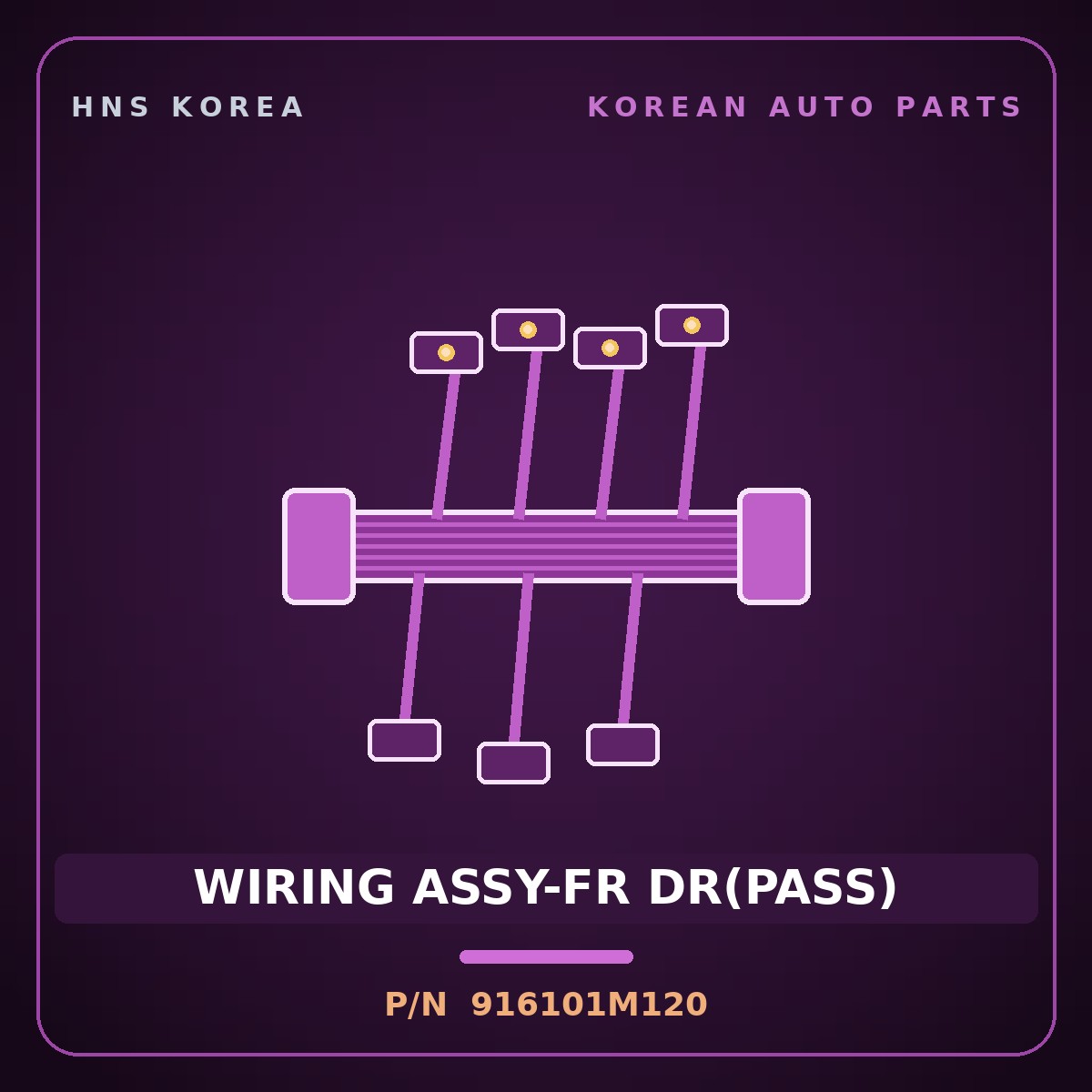 Genuine Mobis WIRING ASSY-FR DR(PASS) 916101M120 for Forte 2008 HNS Parts Korea