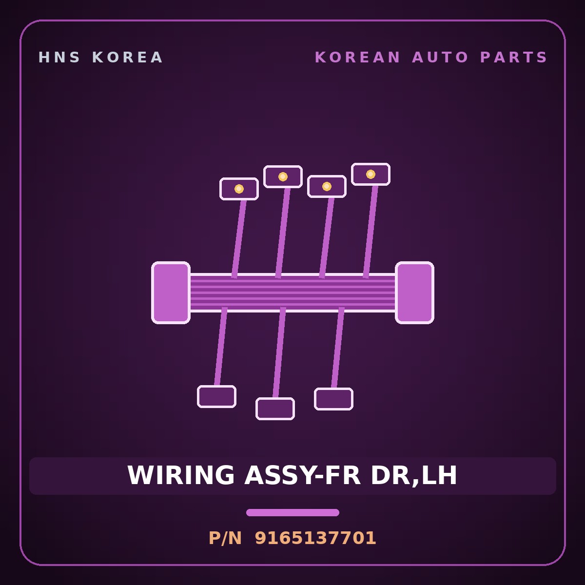 Genuine Mobis WIRING ASSY-FR DR,LH 9165137701 for Dynasty 1992 HNS Parts Korea