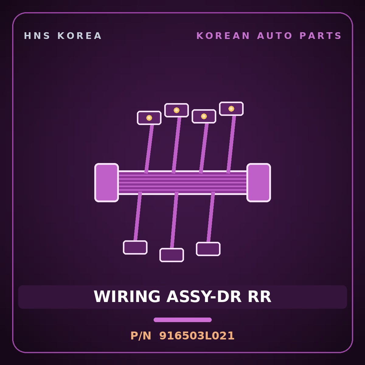 Genuine Mobis WIRING ASSY-DR RR 916503L021 for Grandeur 2005 HNS Parts Korea