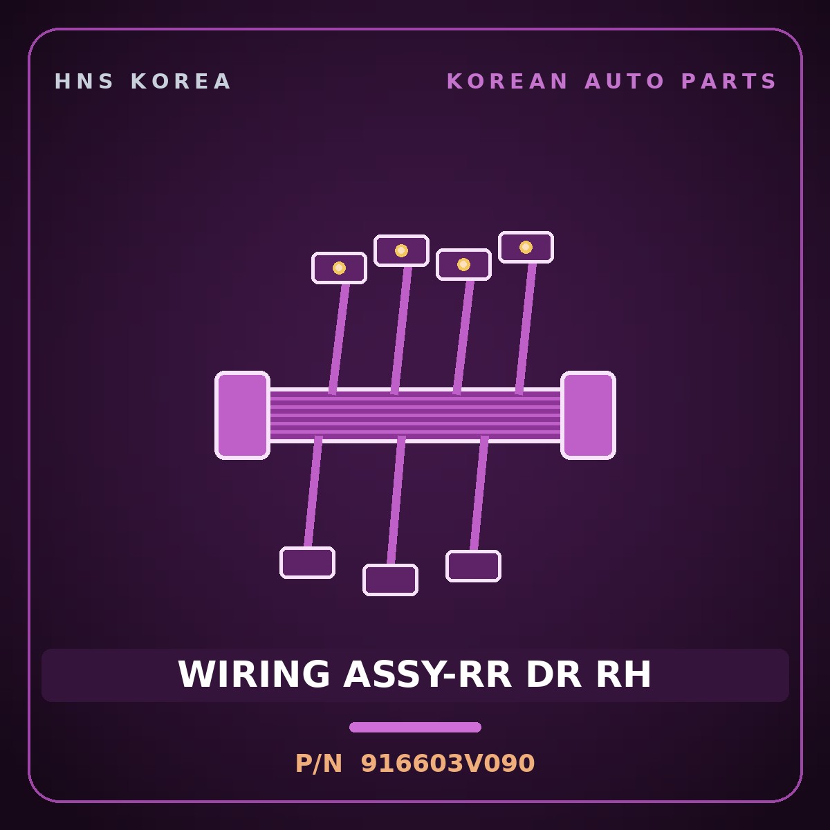 Genuine Mobis WIRING ASSY-RR DR RH 916603V090 for Grandeur 2014 HNS Parts Korea