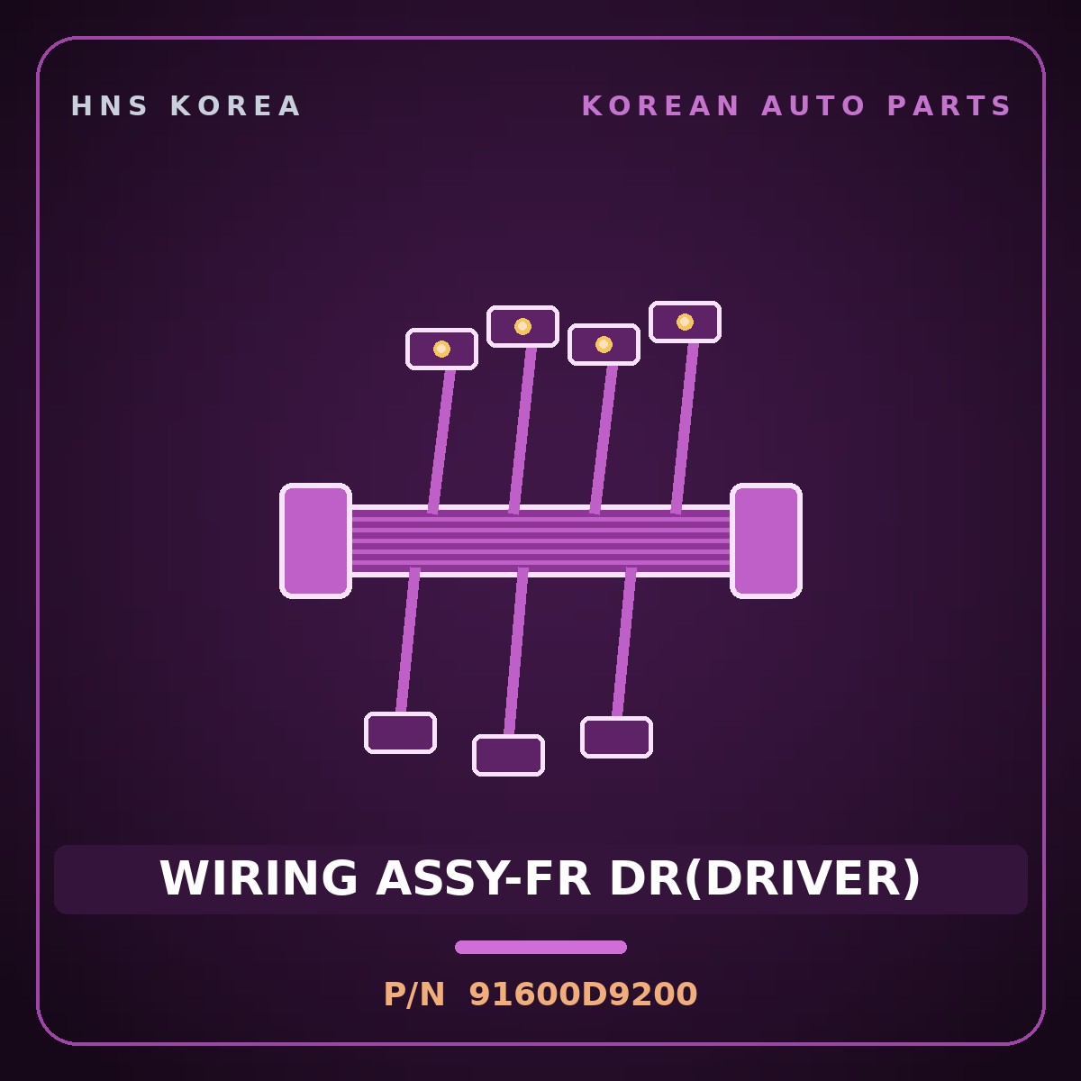 Genuine Mobis WIRING ASSY-FR DR(DRIVER) 91600D9200 for Sportage 2016 HNS Parts Korea