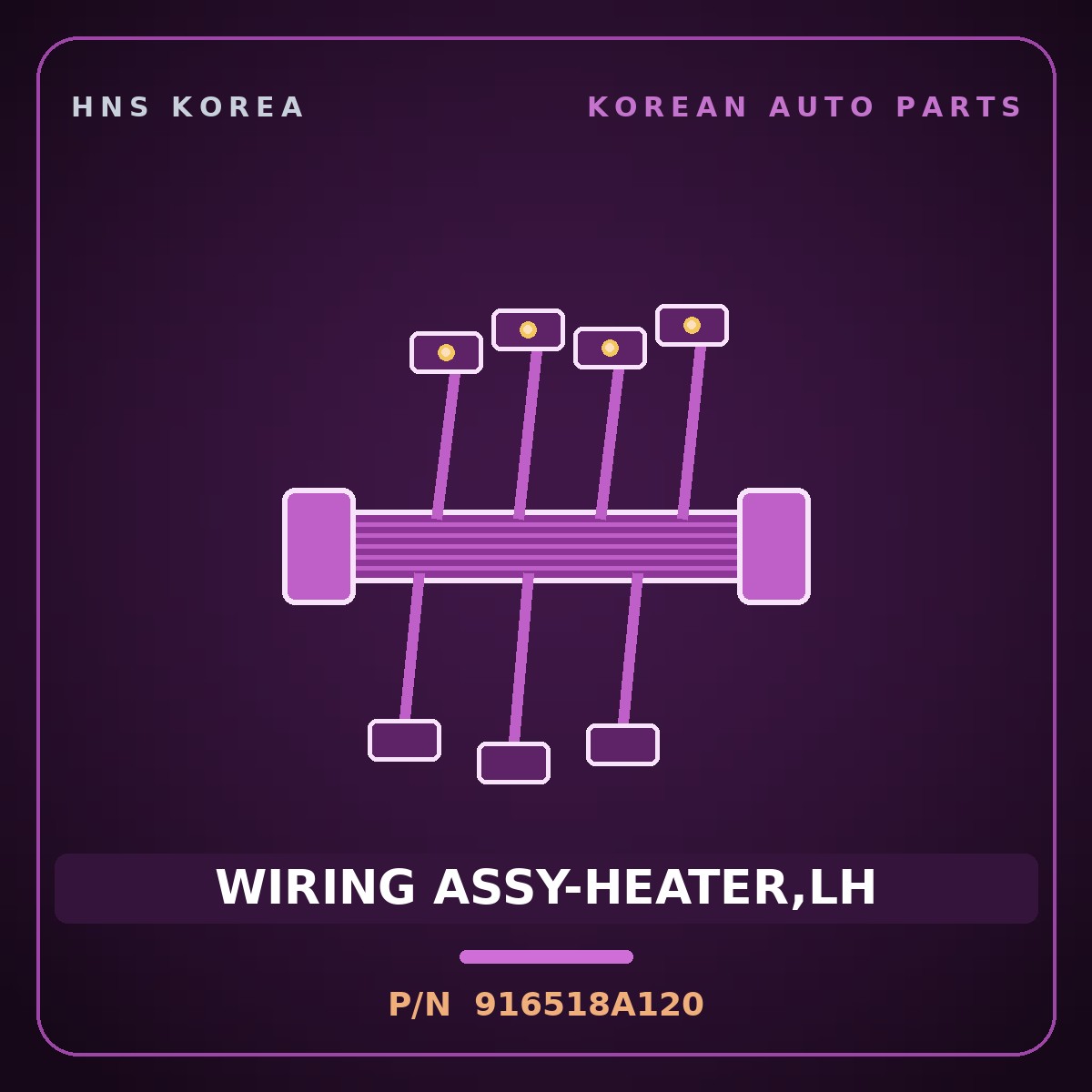 Genuine Mobis WIRING ASSY-HEATER,LH 916518A120 for Aero Space 2004 HNS Parts Korea