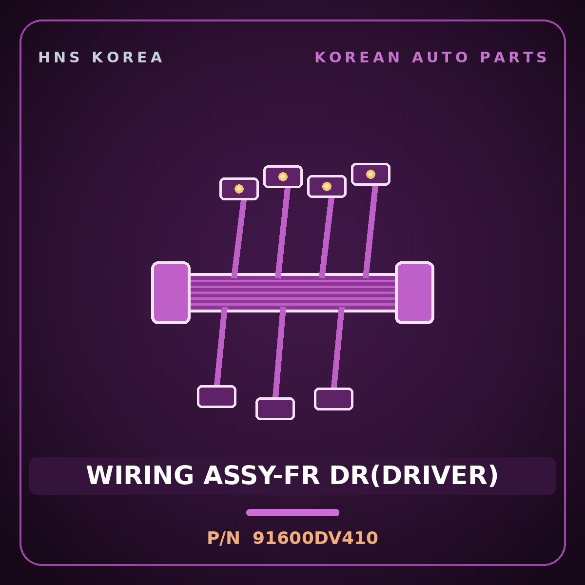 Genuine Mobis WIRING ASSY-FR DR(DRIVER) 91600DV410 for Tasman 2024 HNS Parts Korea
