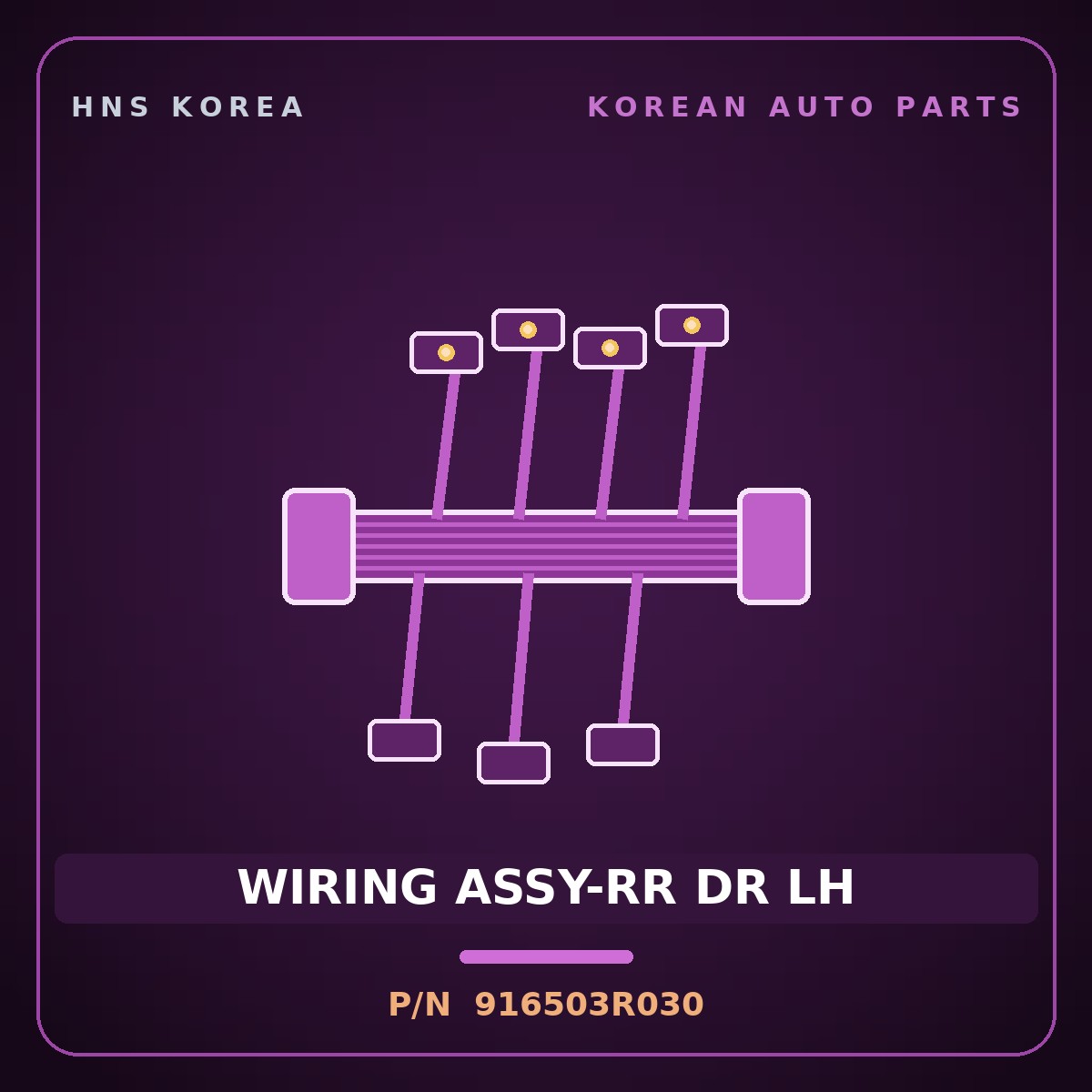 Genuine Mobis WIRING ASSY-RR DR LH 916503R030 for K7 2008 HNS Parts Korea