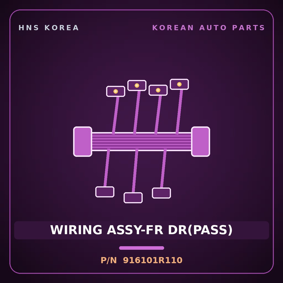 Genuine Mobis WIRING ASSY-FR DR(PASS) 916101R110 for Accent 2011 HNS Parts Korea