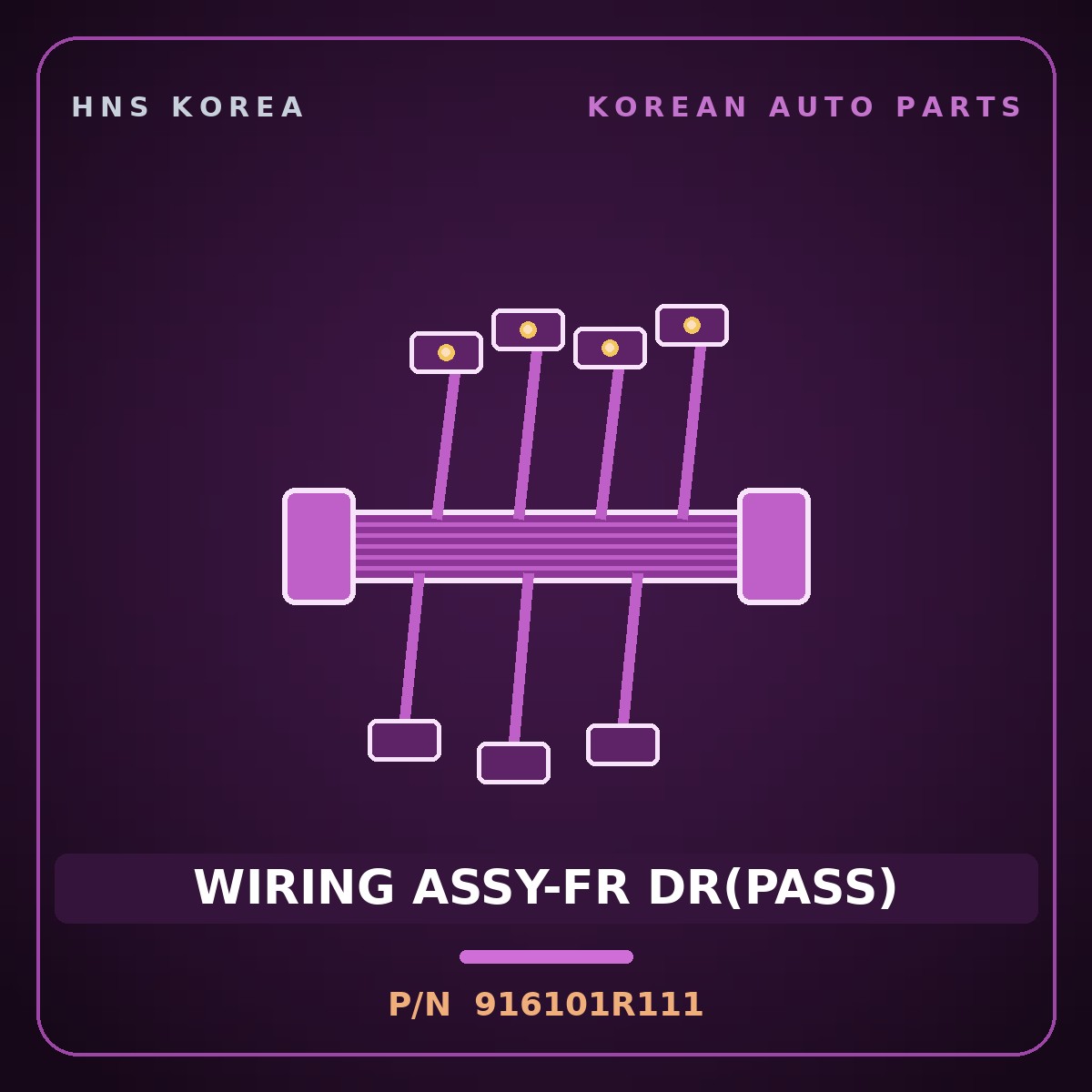 Genuine Mobis WIRING ASSY-FR DR(PASS) 916101R111 for Accent 2011 HNS Parts Korea