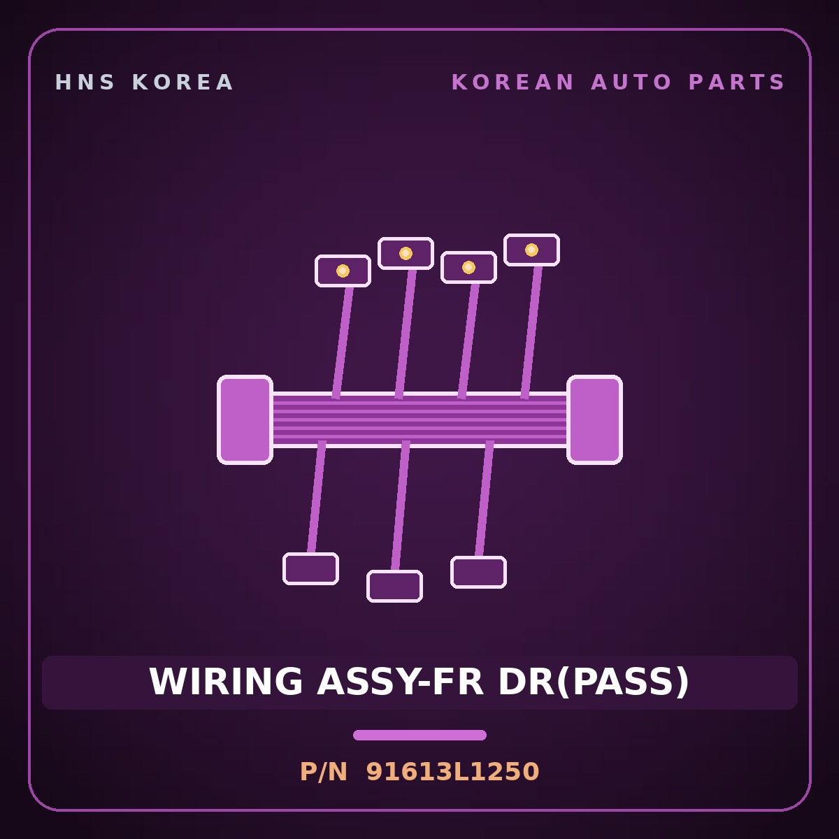 Genuine Mobis WIRING ASSY-FR DR(PASS) 91613L1250 for Sonata 2019 HNS Parts Korea