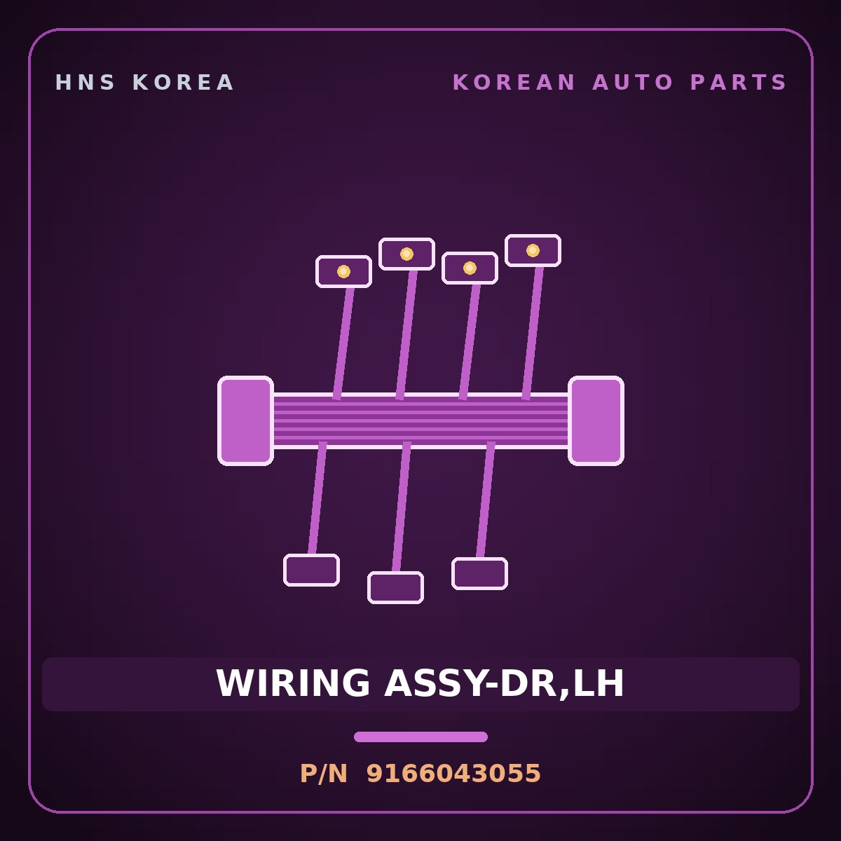 Genuine Mobis WIRING ASSY-DR,LH 9166043055 for Grace 1995 HNS Parts Korea