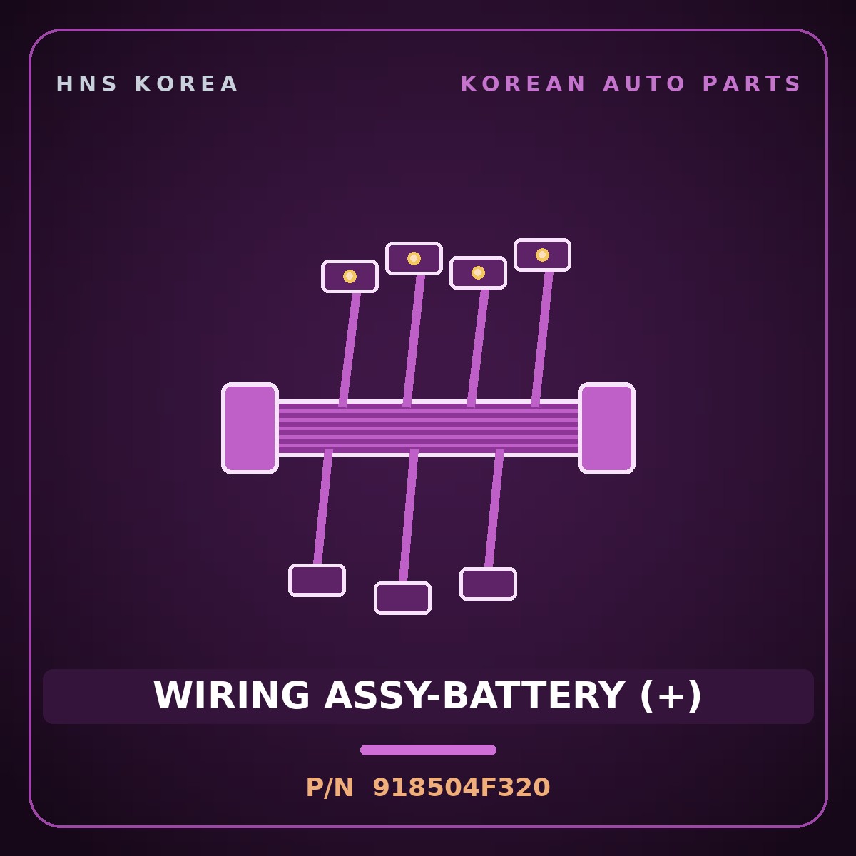 Genuine Mobis WIRING ASSY-BATTERY (+) 918504F320 for Porter 2004 HNS Parts Korea