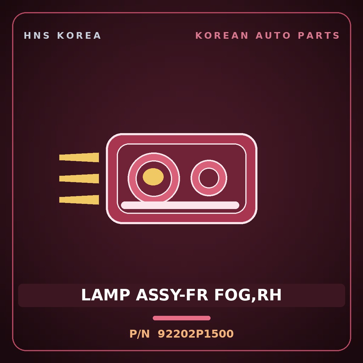 Genuine Mobis LAMP ASSY-FR FOG,RH 92202P1500 for Sportage 2025 HNS Parts Korea