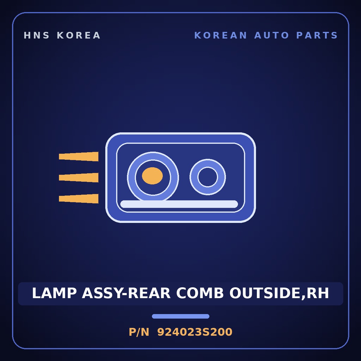 Genuine Mobis LAMP ASSY-REAR COMB OUTSIDE,RH 924023S200 for Sonata 2010 HNS Parts Korea