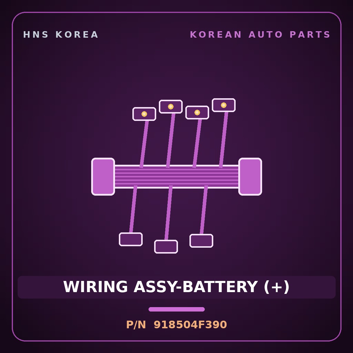 Genuine Mobis WIRING ASSY-BATTERY (+) 918504F390 for Porter 2004 HNS Parts Korea