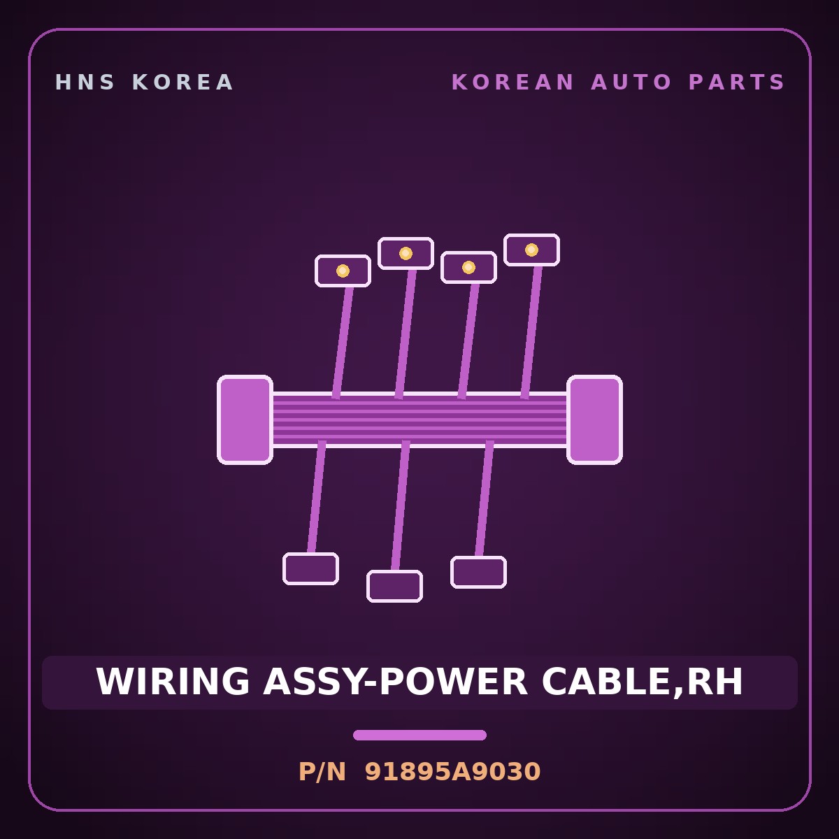 Genuine Mobis WIRING ASSY-POWER CABLE,RH 91895A9030 for Carnival 2014 HNS Parts Korea