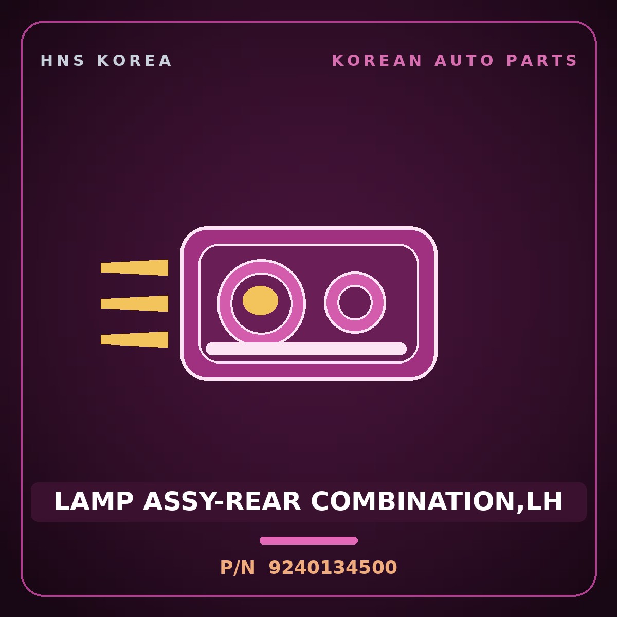 Genuine Mobis LAMP ASSY-REAR COMBINATION,LH 9240134500 for Sonata 1995 HNS Parts Korea