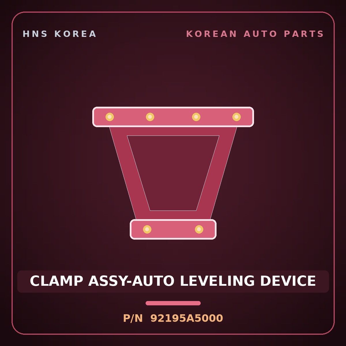 Genuine Mobis CLAMP ASSY-AUTO LEVELING DEVICE 92195A5000 for i30 2012 HNS Parts Korea