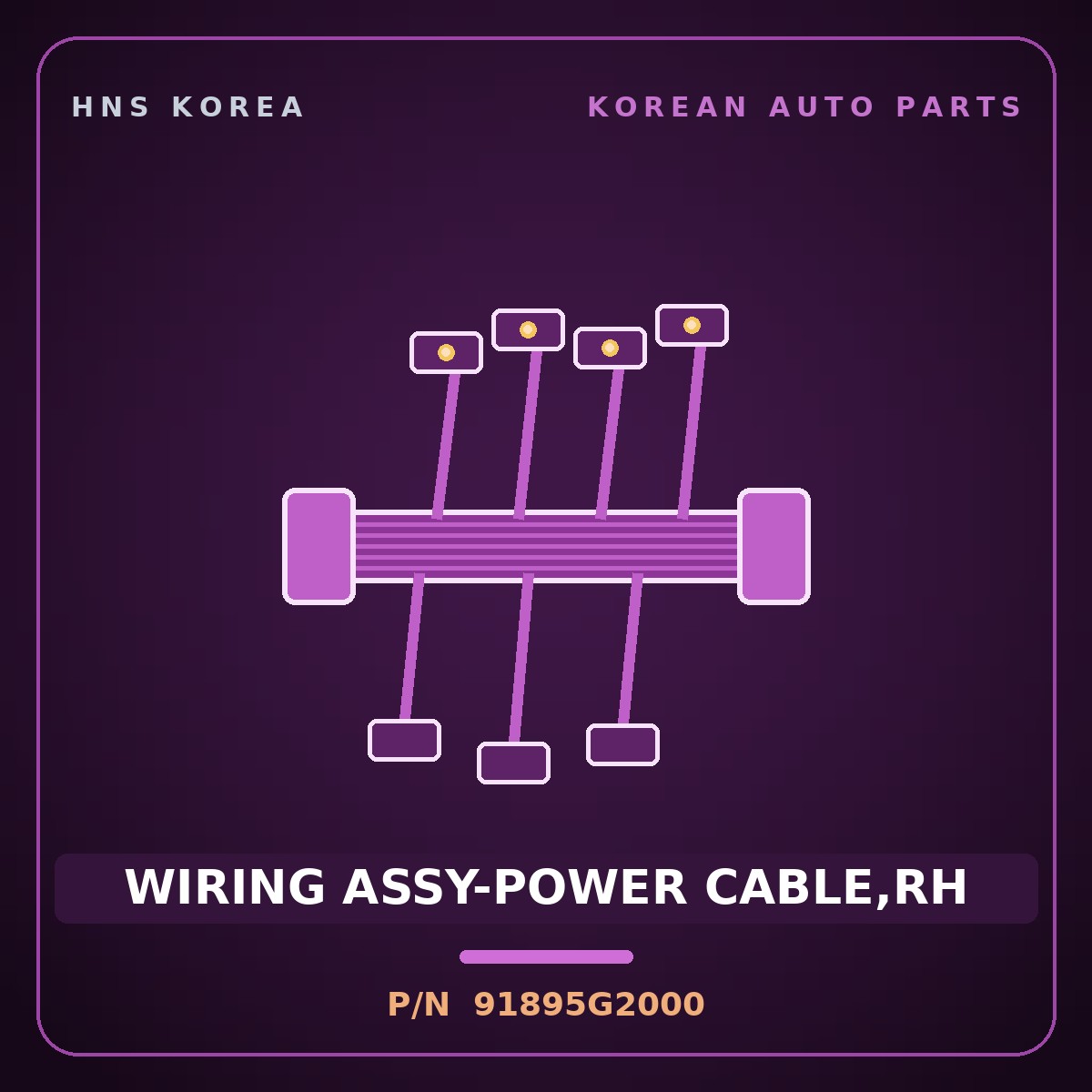 Genuine Mobis WIRING ASSY-POWER CABLE,RH 91895G2000 for IONIQ 2016 HNS Parts Korea