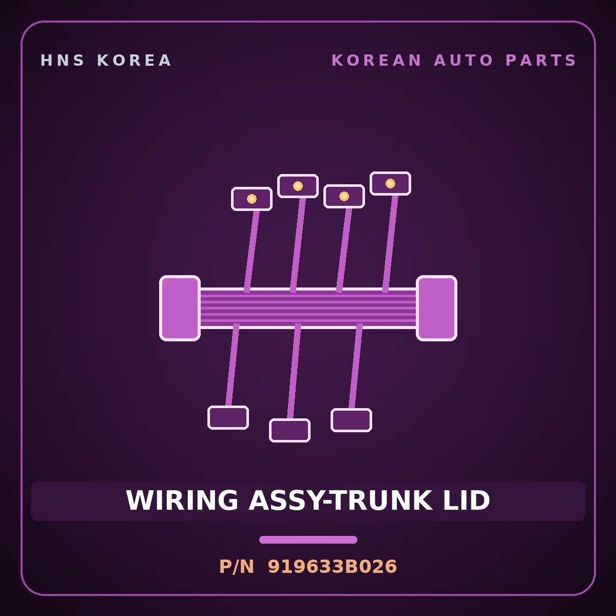 Genuine Mobis WIRING ASSY-TRUNK LID 919633B026 for Equus 2001 HNS Parts Korea