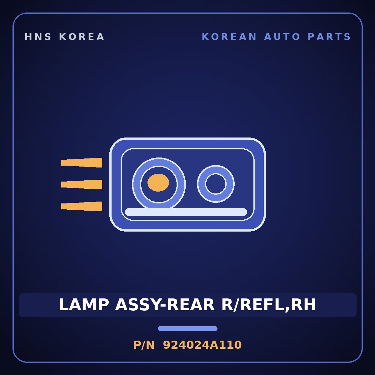 Genuine Mobis LAMP ASSY-REAR R/REFL,RH 924024A110 for Grand Starex 2002 HNS Parts Korea