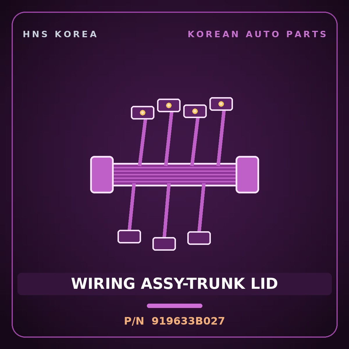 Genuine Mobis WIRING ASSY-TRUNK LID 919633B027 for Equus 2001 HNS Parts Korea
