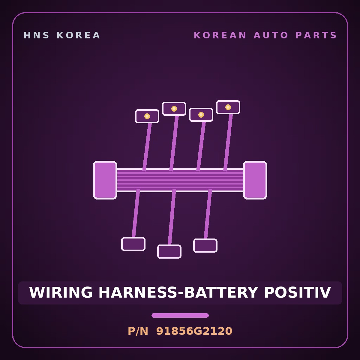 Genuine Mobis WIRING HARNESS-BATTERY POSITIV 91856G2120 for IONIQ 2016 HNS Parts Korea
