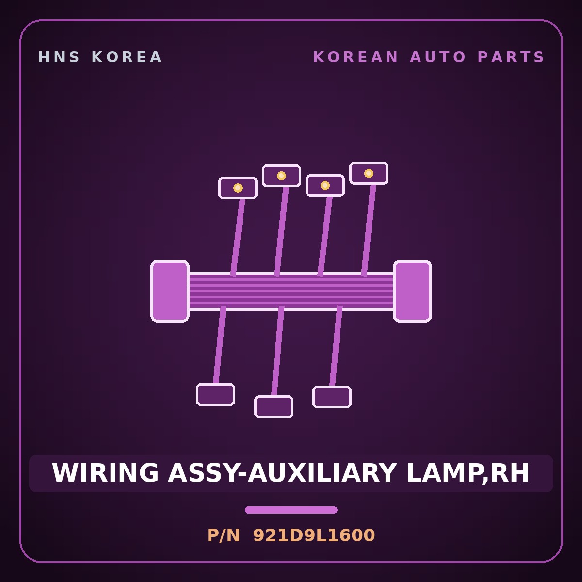 Genuine Mobis WIRING ASSY-AUXILIARY LAMP,RH 921D9L1600 for Sonata 2023 HNS Parts Korea