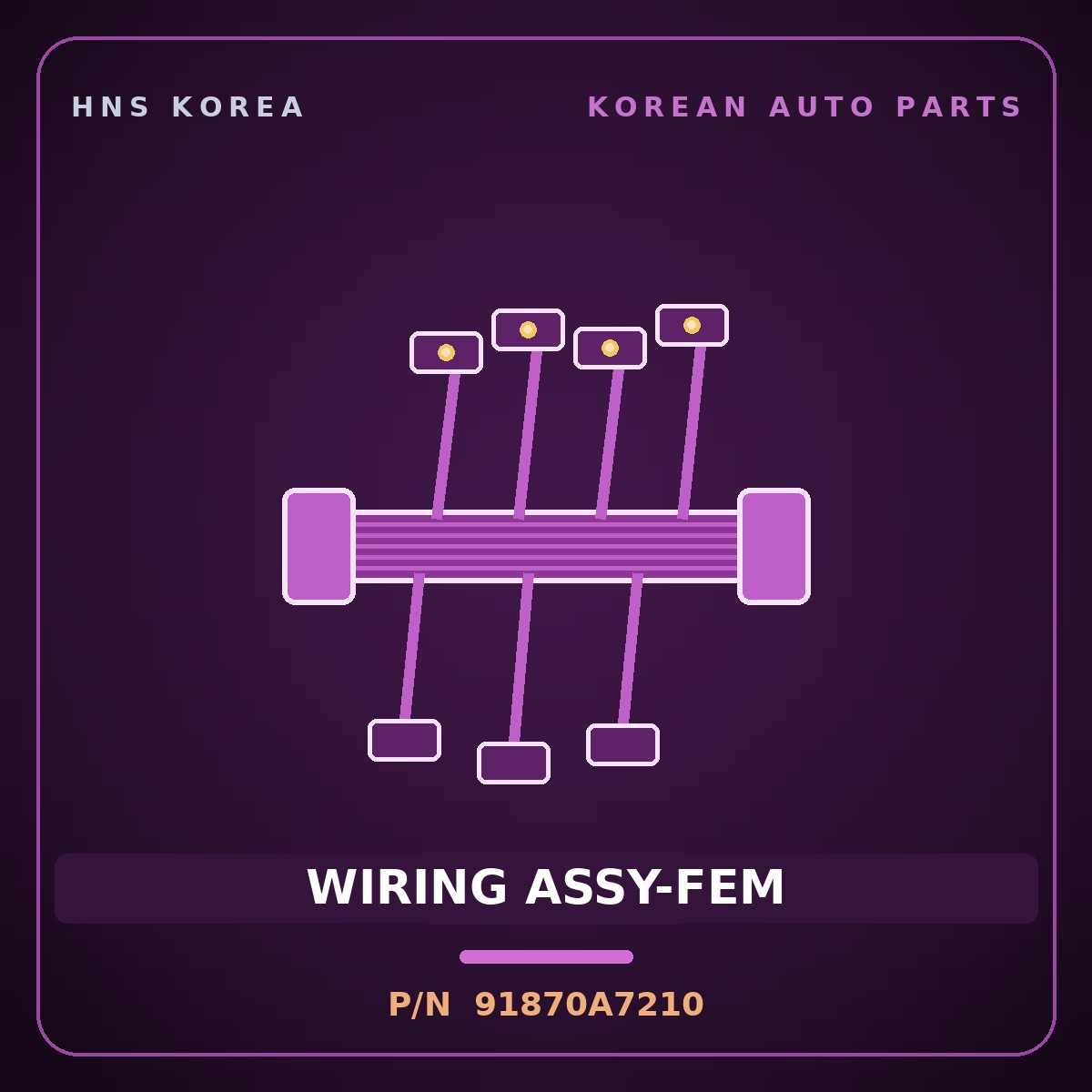 Genuine Mobis WIRING ASSY-FEM 91870A7210 for K3 2012 HNS Parts Korea