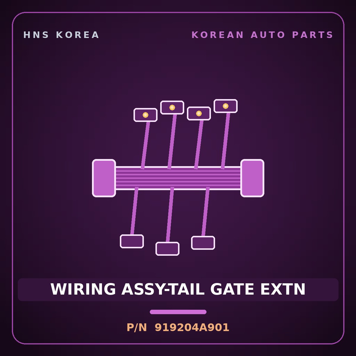 Genuine Mobis WIRING ASSY-TAIL GATE EXTN 919204A901 for Grand Starex 2002 HNS Parts Korea