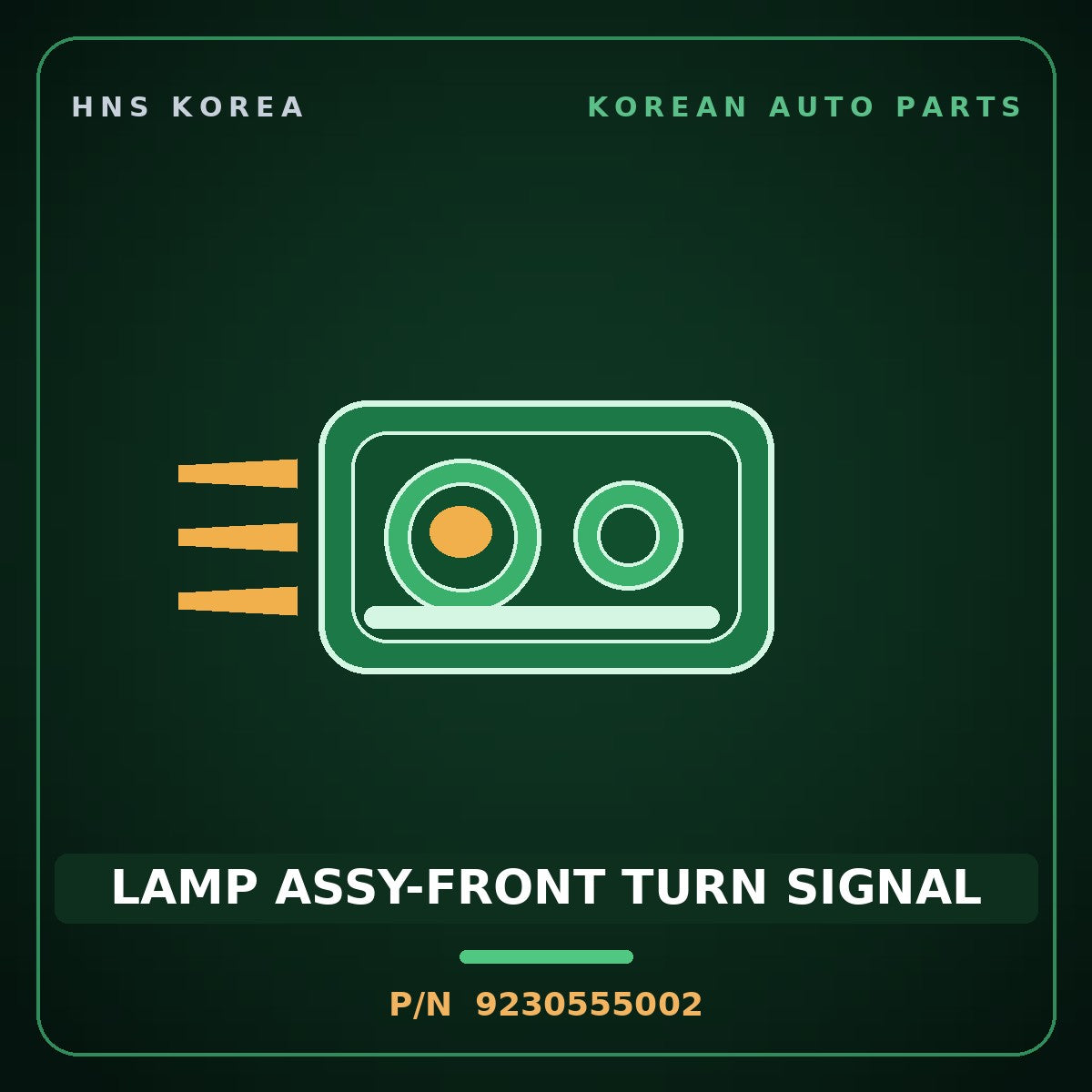 Genuine Mobis LAMP ASSY-FRONT TURN SIGNAL 9230555002 for Aerotown 1998 HNS Parts Korea