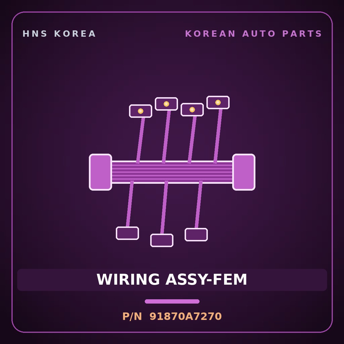 Genuine Mobis WIRING ASSY-FEM 91870A7270 for K3 2012 HNS Parts Korea