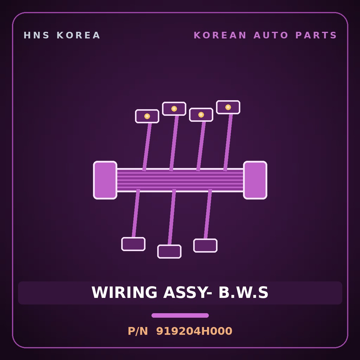 Genuine Mobis WIRING ASSY- B.W.S 919204H000 for Grand Starex 2007 HNS Parts Korea
