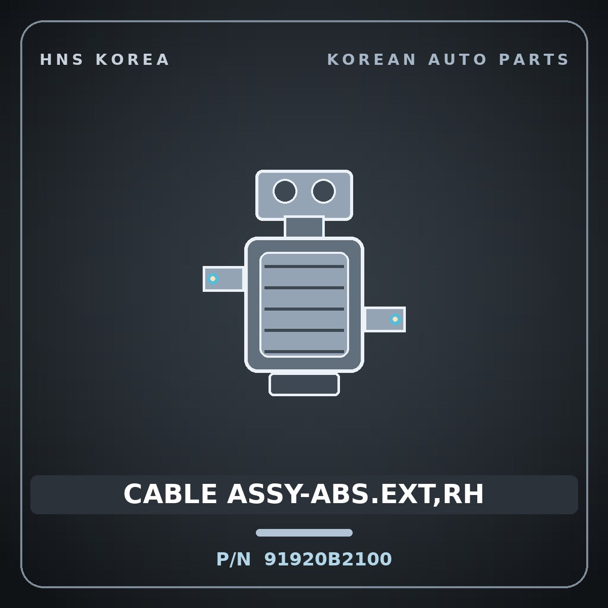 Genuine Mobis CABLE ASSY-ABS.EXT,RH 91920B2100 for Soul 2013 HNS Parts Korea