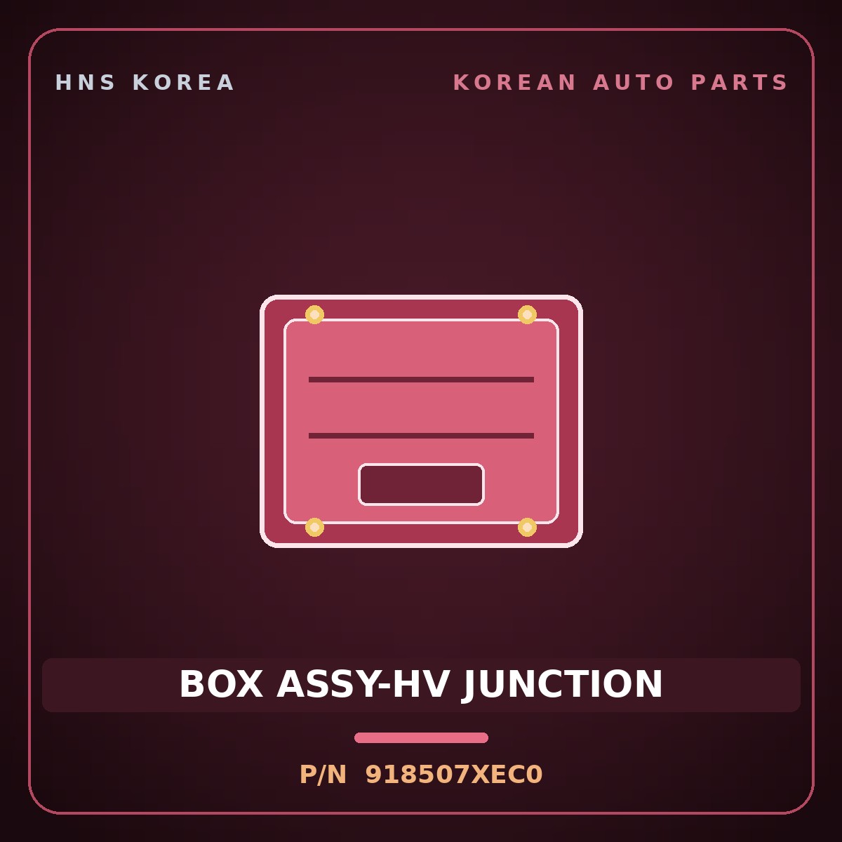 Genuine Mobis BOX ASSY-HV JUNCTION 918507XEC0 for Xcient 2019 HNS Parts Korea