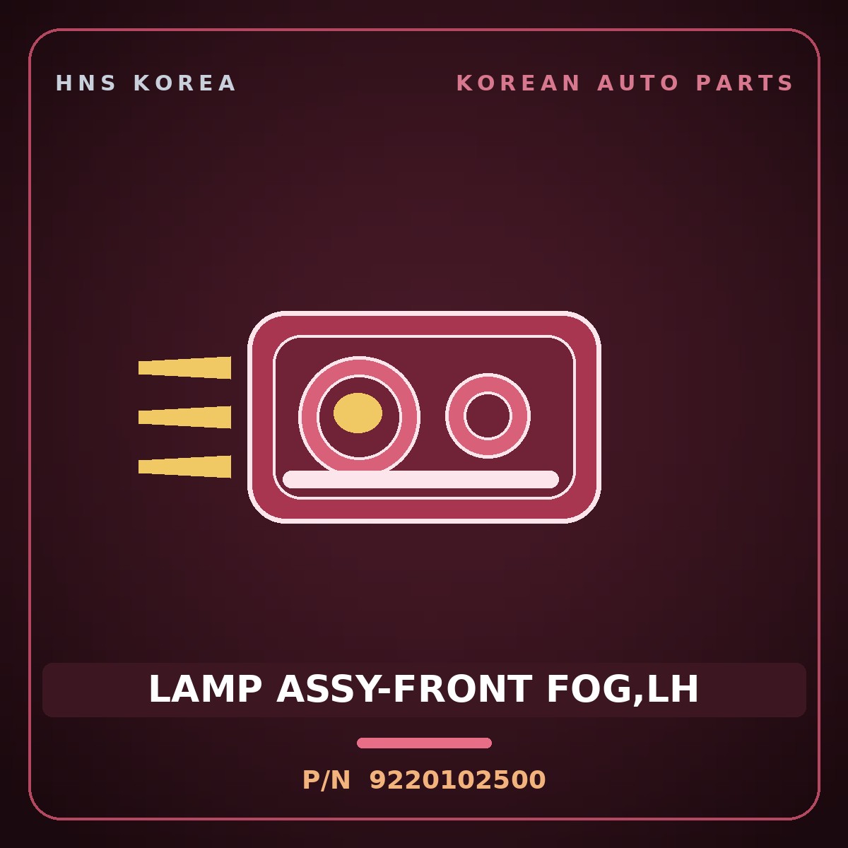 Genuine Mobis LAMP ASSY-FRONT FOG,LH 9220102500 for Atos 2001 HNS Parts Korea