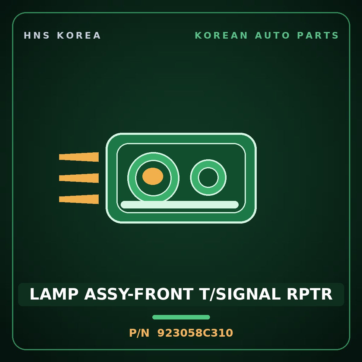 Genuine Mobis LAMP ASSY-FRONT T/SIGNAL RPTR 923058C310 for Aero City 2008 HNS Parts Korea