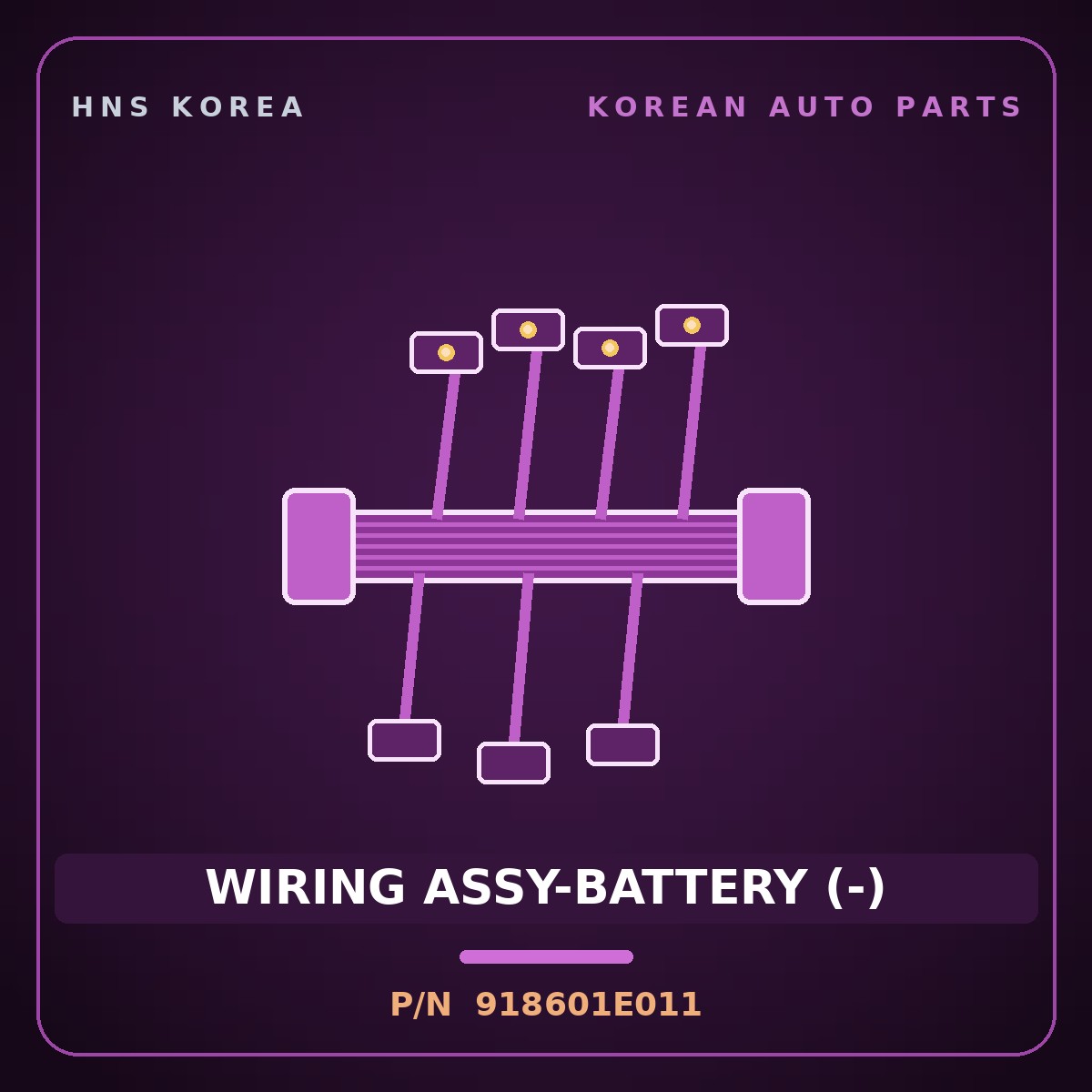 Genuine Mobis WIRING ASSY-BATTERY (-) 918601E011 for Verna 2006 HNS Parts Korea