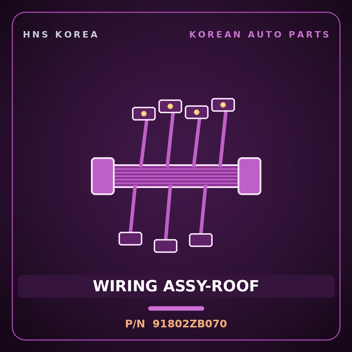 Genuine Mobis WIRING ASSY-ROOF 91802ZB070 for Grand Starex 2015 HNS Parts Korea