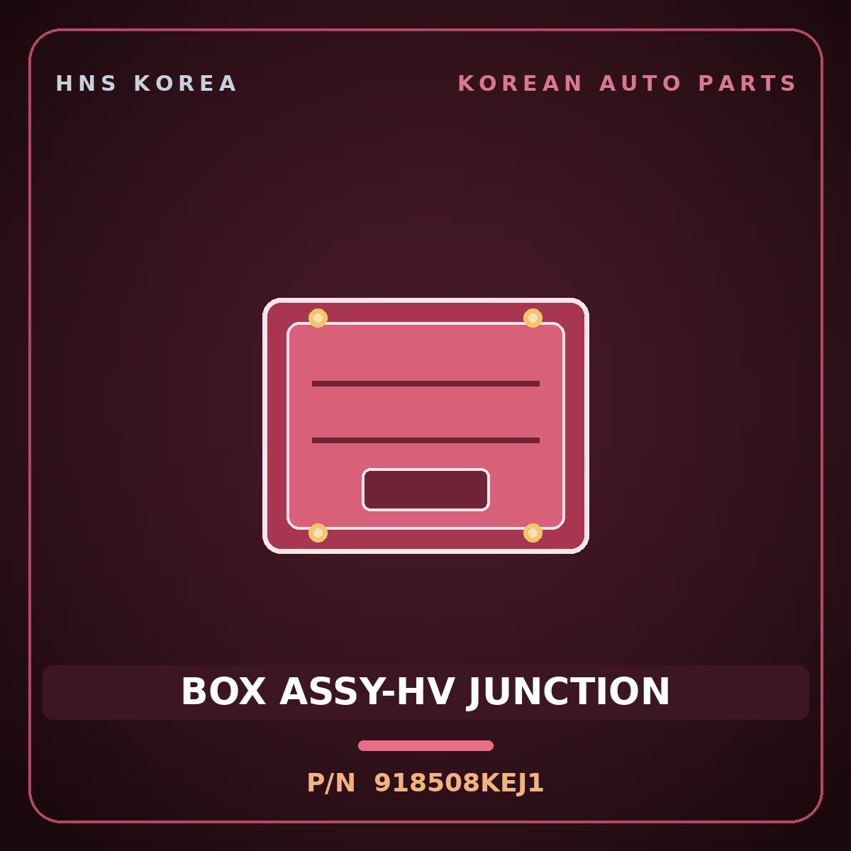 Genuine Mobis BOX ASSY-HV JUNCTION 918508KEJ1 for Elec City 2020 HNS Parts Korea