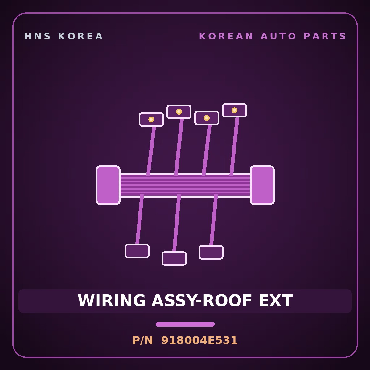 Genuine Mobis WIRING ASSY-ROOF EXT 918004E531 for Bongo 2004 HNS Parts Korea