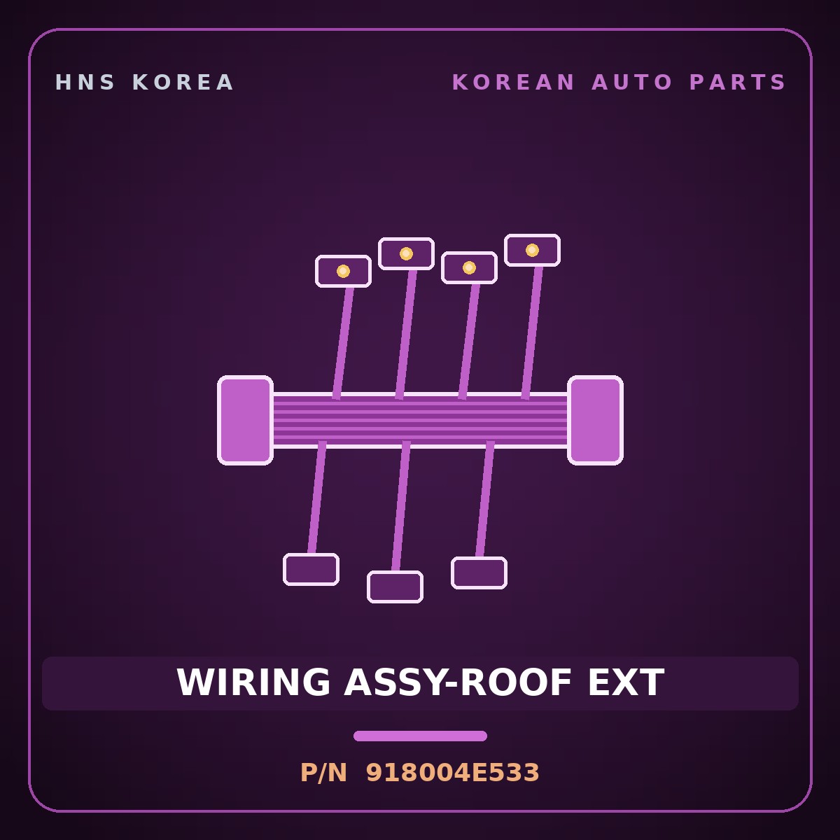 Genuine Mobis WIRING ASSY-ROOF EXT 918004E533 for Bongo 2004 HNS Parts Korea