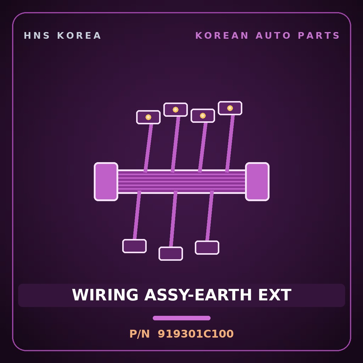 Genuine Mobis WIRING ASSY-EARTH EXT 919301C100 for Click 2002 HNS Parts Korea