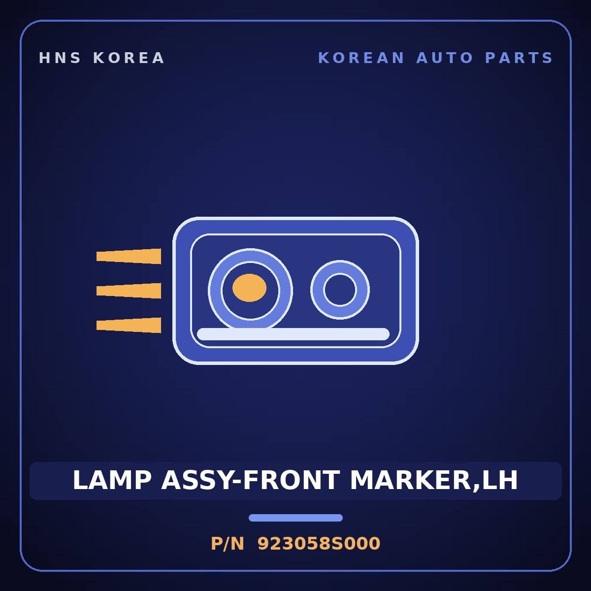 Genuine Mobis LAMP ASSY-FRONT MARKER,LH 923058S000 for Elec City 2020 HNS Parts Korea