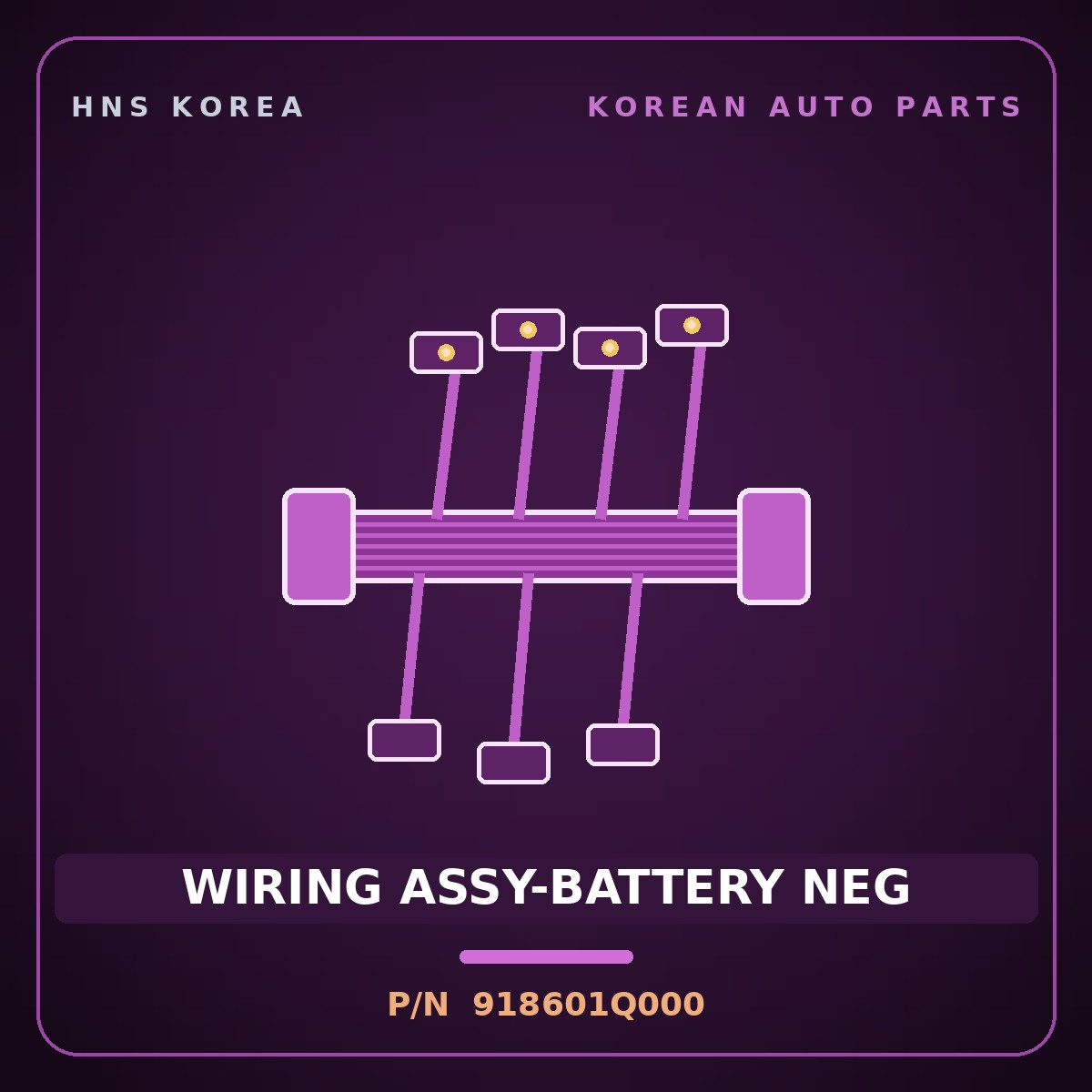Genuine Mobis WIRING ASSY-BATTERY NEG 918601Q000 for Forte 2009 HNS Parts Korea