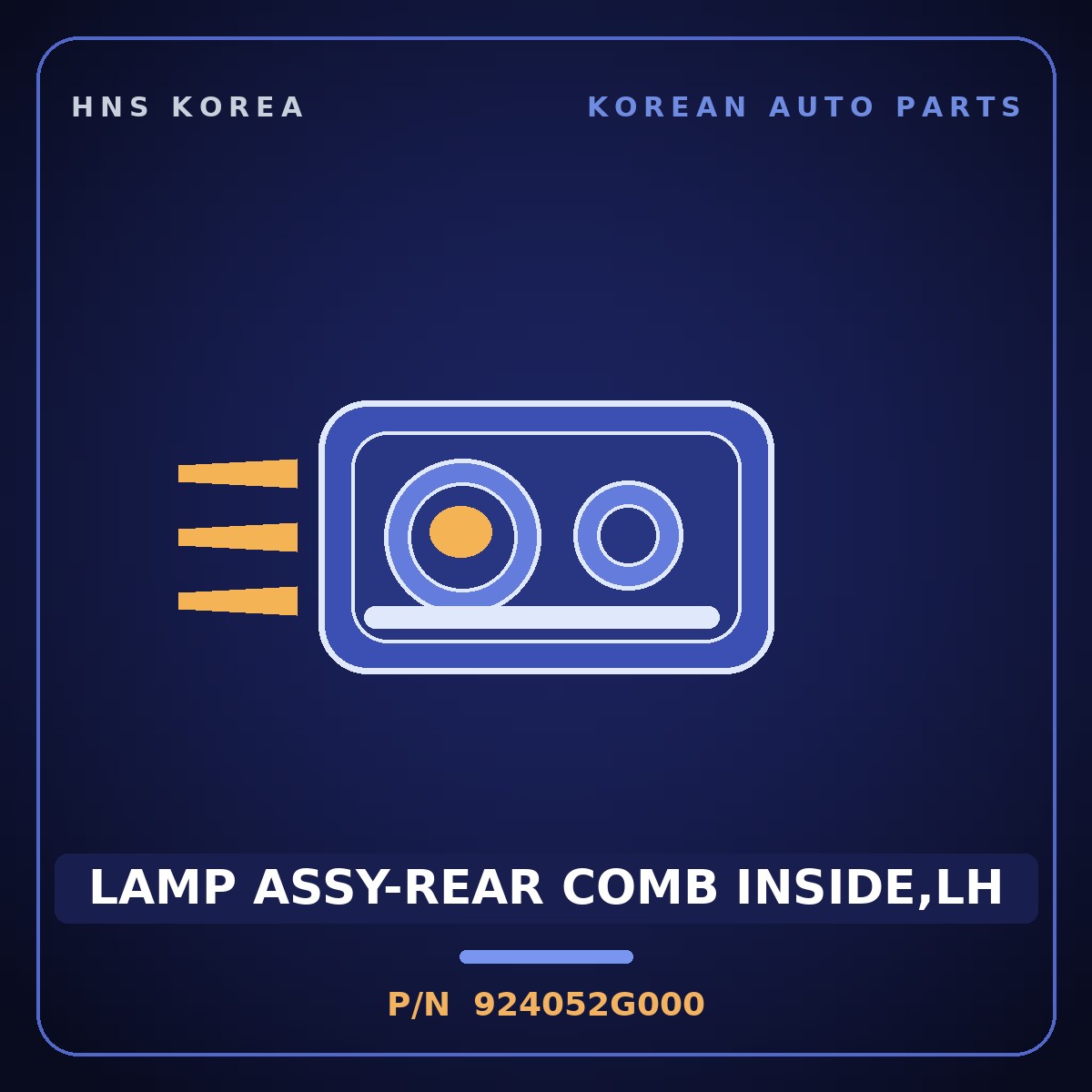 Genuine Mobis LAMP ASSY-REAR COMB INSIDE,LH 924052G000 for Lotze 2005 HNS Parts Korea