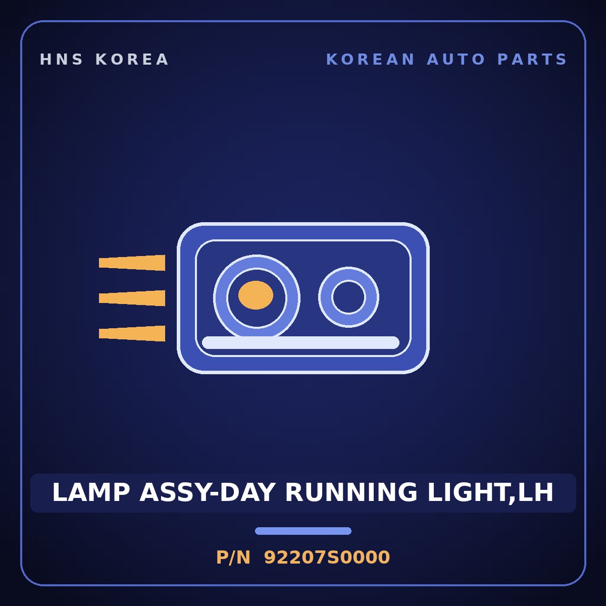 Genuine Mobis LAMP ASSY-DAY RUNNING LIGHT,LH 92207S0000 for i30 2017 HNS Parts Korea