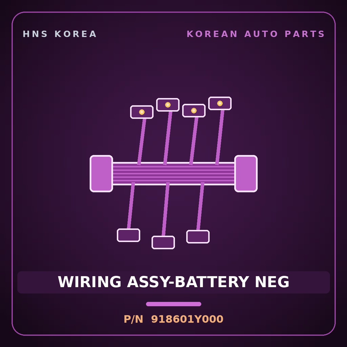 Genuine Mobis WIRING ASSY-BATTERY NEG 918601Y000 for Morning 2011 HNS Parts Korea