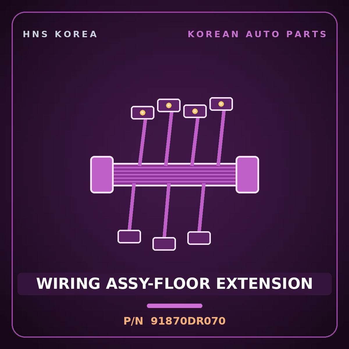 Genuine Mobis WIRING ASSY-FLOOR EXTENSION 91870DR070 for Staria 2024 HNS Parts Korea