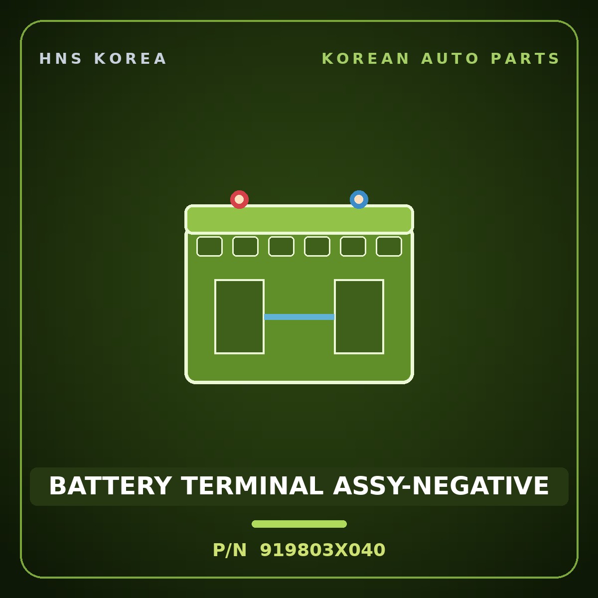 Genuine Mobis BATTERY TERMINAL ASSY-NEGATIVE 919803X040 for Elantra 2011 HNS Parts Korea